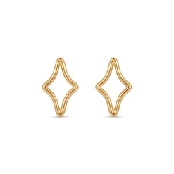 21K Gold Hollow Rhombus Openwork Earrings - 2.96g - Sultan Gold - أقراط معين مفرغ ذهب عيار 21 - 2.96 غرام - ذهب السلطان