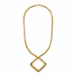 21K Gold Geometric Rhombus Drop Choker Necklace - 19.64g - Sultan Gold - عقد تشوكر معين هندسي ذهب عيار 21 - 19.64 غرام - ذهب السلطان