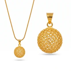 21K Gold Filigree Mesh Sphere Ball Pendant - 2.53g - Sultan Gold - تعليقة كرة شبكية مفرغة ذهب عيار 21 - 2.53 غرام - ذهب السلطان