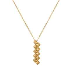 21K Gold Tiered Chevron Geometric Drop Necklace - 5.48g - Sultan Gold - عقد متدلي هندسي زجزاج ذهب عيار 21 - 5.48 غرام - ذهب السلطان