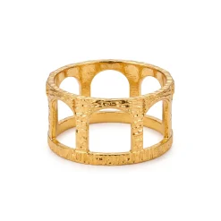 21K Wide Cutout Royal Gold Ring - 62.93g - Sultan Gold - خاتم ذهب ملكي عريض مفرغ عيار 21 - 62.93 غرام - ذهب السلطان