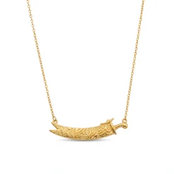 21K Traditional Arabian Janbiya Dagger Necklace - 10.09g - Sultan Gold - عقد خنجر تراثي جنبية ذهب عيار 21 - 10.09 غرام - ذهب السلطان