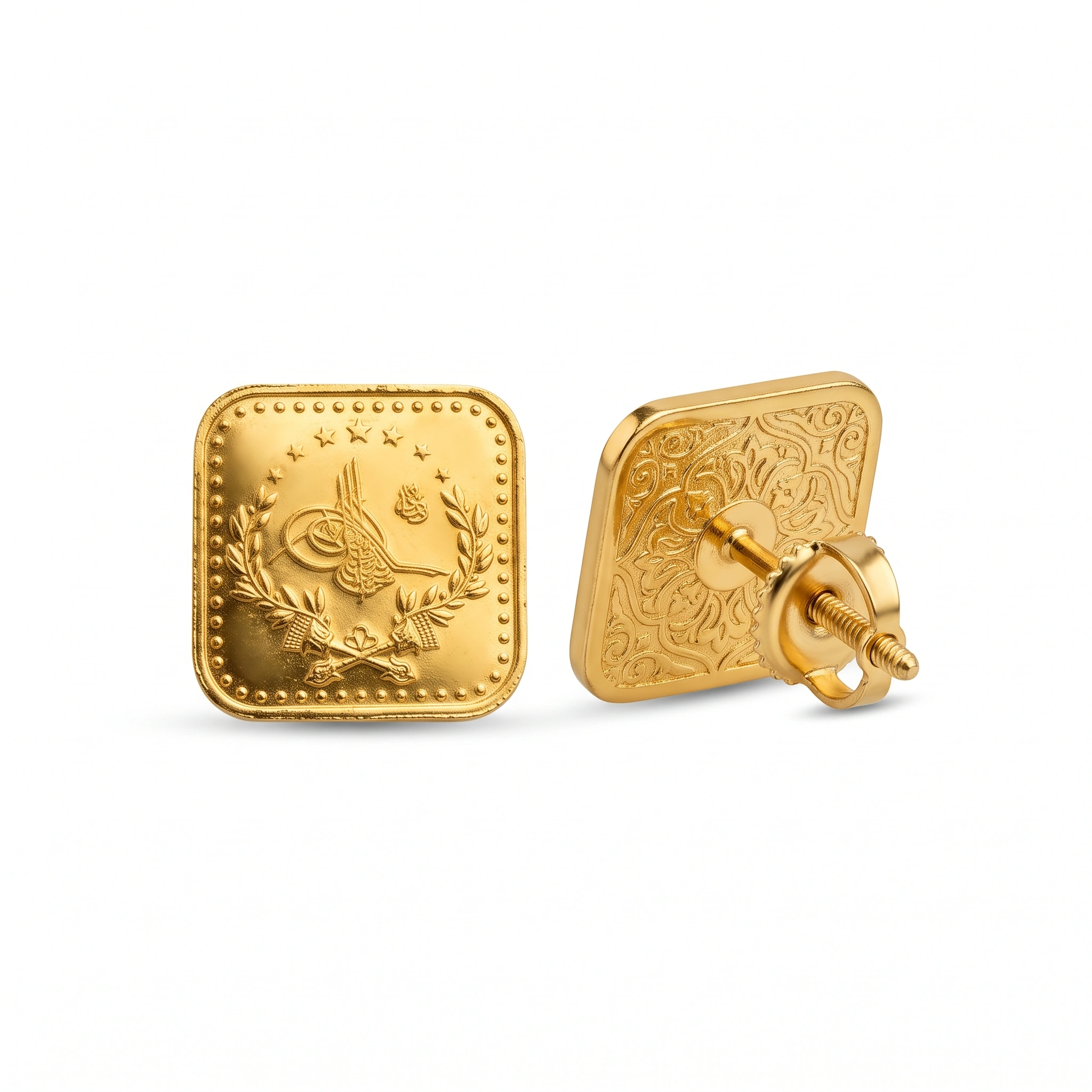 22K Heritage Square Lira Coin Ring - 9.4g - Sultan Gold - خاتم ليرة مربع ذهب عيار 22 - 9.4 غرام - ذهب السلطان