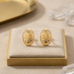21K Handcrafted Luxury Earrings - 4.41g - Sultan Gold - أقراط تراجي ذهب عيار 21 - 4.41 غرام - ذهب السلطان
