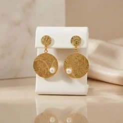 21K Handcrafted Luxury Earrings - 8.12g - Sultan Gold - أقراط تراجي ذهب عيار 21 - 8.12 غرام - ذهب السلطان