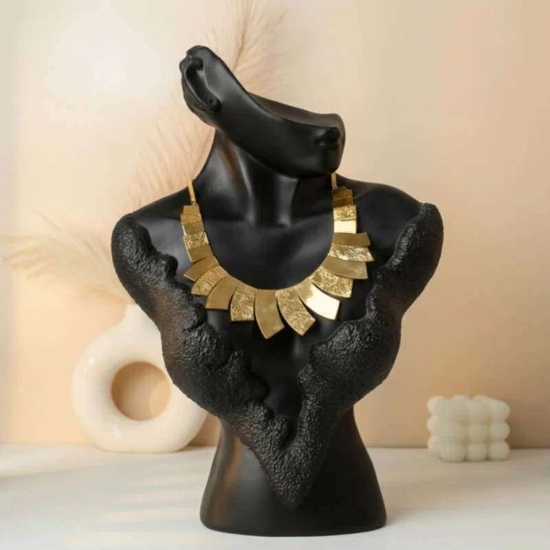 21K Modern Geometric Tiered Gold Earrings - 71.37g - Sultan Gold - أقراط ذهب هندسية فاخرة عيار 21 - 71.37 غرام - ذهب السلطان