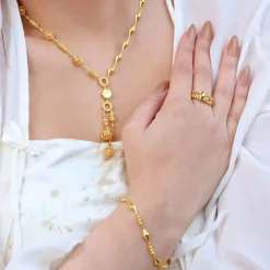 21K Luxury Indian-Inspired Gold Set - 38.67g - Sultan Gold - طقم ذهب فاخر عيار 21 - 38.67 غرام - ذهب السلطان