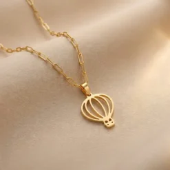 21K Gold Hot Air Balloon Charm Necklace - 1.38g - Sultan Gold - عقد منطاد ذهب عيار 21 - 1.38 غرام - ذهب السلطان