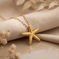21K Gold Starfish Marine Pendant Necklace - 6.43g - Sultan Gold - عقد نجمة البحر ذهب عيار 21 - 6.43 غرام - ذهب السلطان