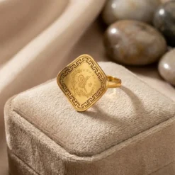 22K Heritage Leera Coin Ring - 8.27g - Sultan Gold - خاتم ليرة ذهب تراثي عيار 22 - 8.27 غرام - ذهب السلطان
