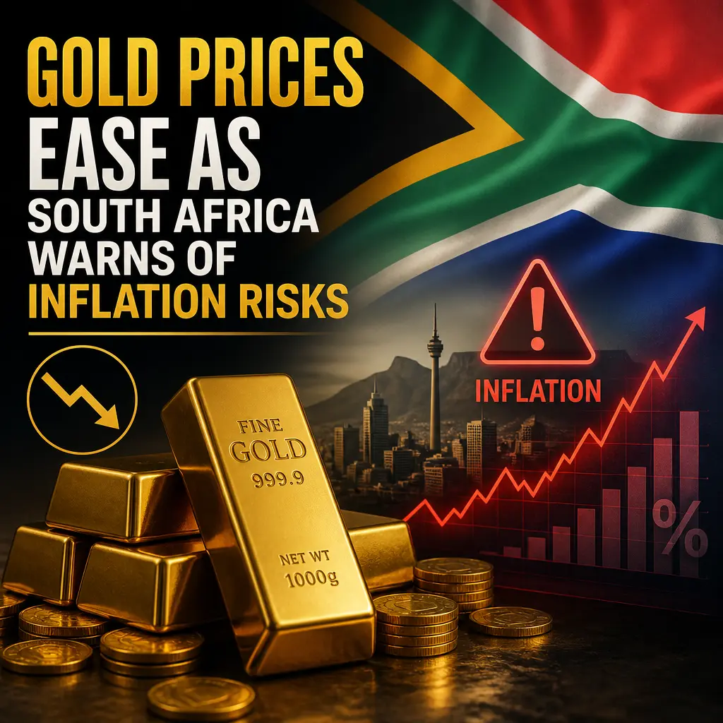 Illustration of Gold Prices Ease as South Africa Warns of Inflation Risks
