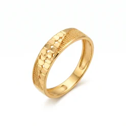 21K Classic Faceted Gold Wedding Band - 2.1g - Sultan Gold - دبلة زواج ذهب كلاسيكية منقوشة عيار 21 - 2.1 غرام - ذهب السلطان