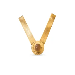 21K Gold Agate Stone Necklace - 40.21g - Sultan Gold - عقد ذهب حجر العقيق الفاخر عيار 21 - 40.21 غرام - ذهب السلطان