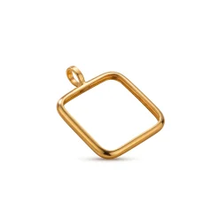 21K Gold Geometric Rhombus Frame Pendant - 2.2g - Sultan Gold - تعليقة برواز هندسي معين ذهب عيار 21 - 2.2 غرام - ذهب السلطان