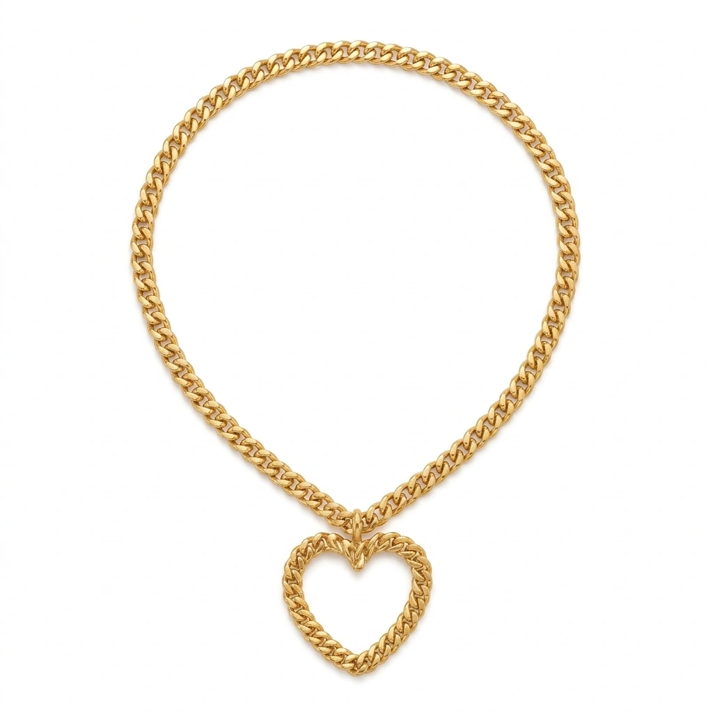 21K Gold Heart Frame Necklace - 3.75g - Sultan Gold - عقد برواز قلب ذهب عيار 21 - 3.75 غرام - ذهب السلطان