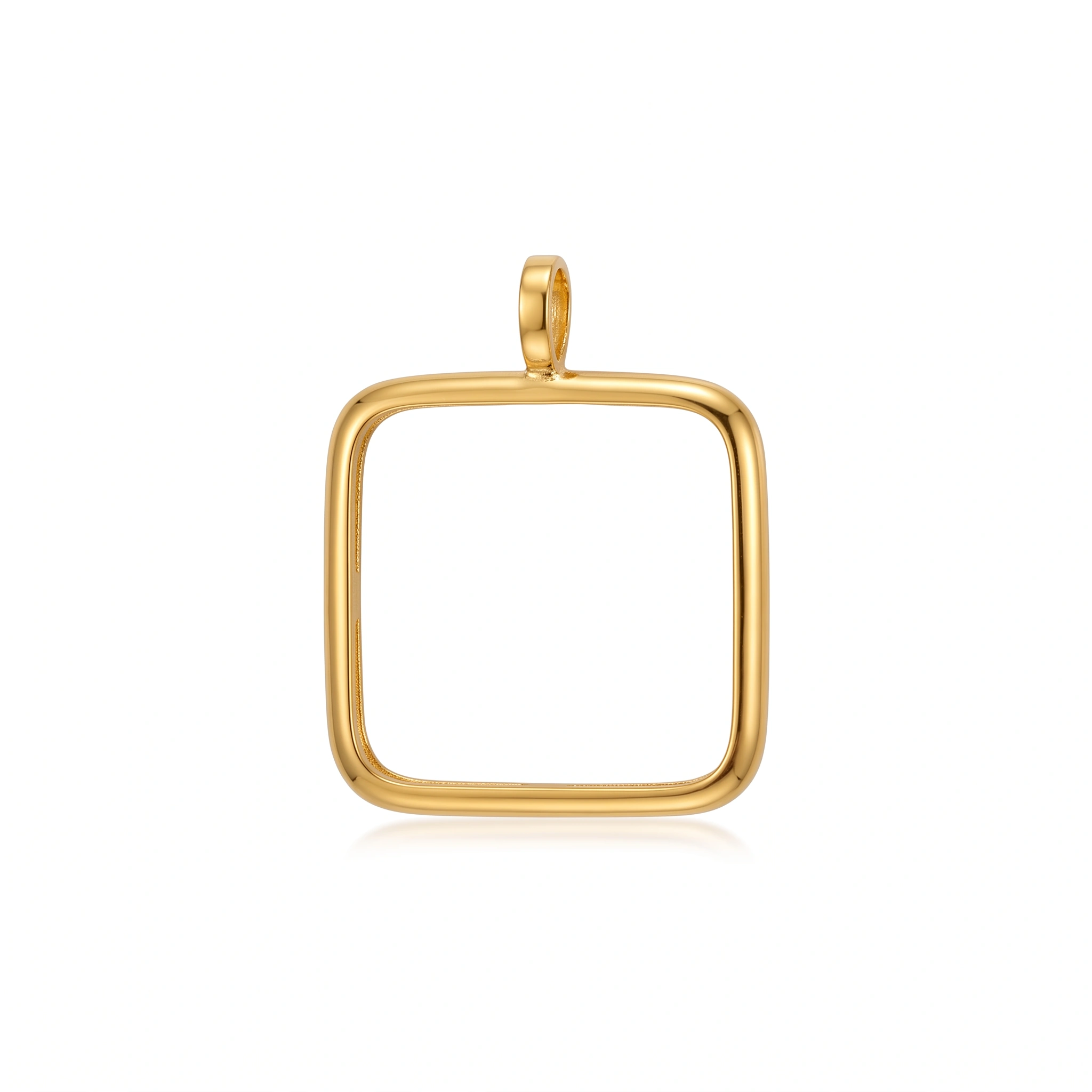 21K Gold Geometric Square Frame Pendant - 1.62g - Sultan Gold - تعليقة برواز مربع ذهب عيار 21 - 1.62 غرام - ذهب السلطان