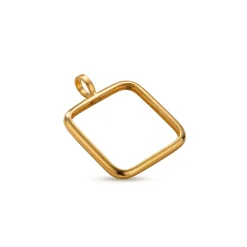 21K Gold Geometric Rhombus Frame Pendant - 3.93g - Sultan Gold - تعليقة برواز هندسي معين ذهب عيار 21 - 3.93 غرام - ذهب السلطان