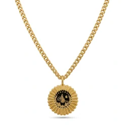 21K Gold Sunburst Quarter Lira Coin Frame Necklace - 2.47g - Sultan Gold - عقد برواز ربع ليرة شعاع الشمس ذهب عيار 21 - 2.47 غرام - ذهب السلطان