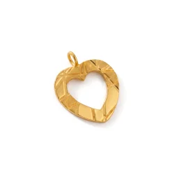 21K Gold Faceted Heart Frame Pendant - 3.03g - Sultan Gold - تعليقة برواز قلب ذهب عيار 21 - 3.03 غرام - ذهب السلطان