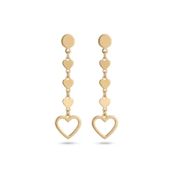 21K Gold Tiered Heart Drop Earrings - 1.55g - Sultan Gold - أقراط قلوب متدلية ذهب عيار 21 - 1.55 غرام - ذهب السلطان