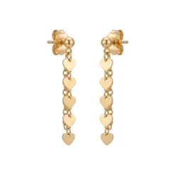 21K Gold Cascading Heart Drop Stud Earrings - 1.63g - Sultan Gold - أقراط قلوب نازلة ذهب عيار 21 - 1.63 غرام - ذهب السلطان