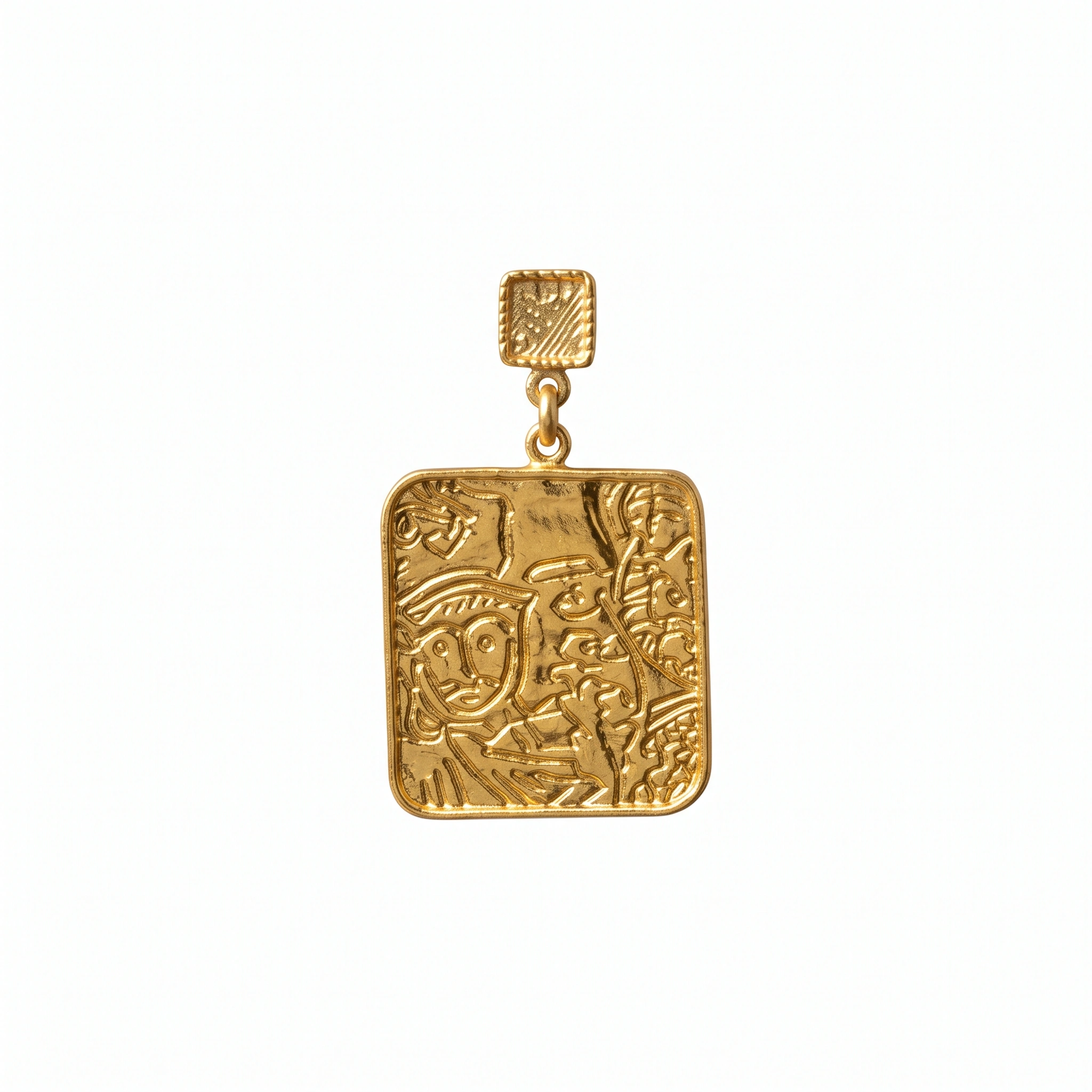 21K Heritage Square Lira Drop Earrings - 7.96g - Sultan Gold - أقراط ليرة مربعة متدلية ذهب عيار 21 - 7.96 غرام - ذهب السلطان