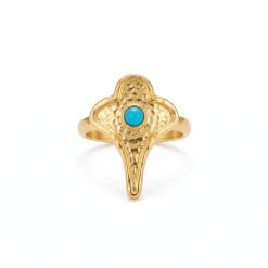 21K Turquoise Heritage Royal Gold Ring - 70.48g - Sultan Gold - خاتم ذهب ملكي تراثي بحجر الفيروز عيار 21 - 70.48 غرام - ذهب السلطان