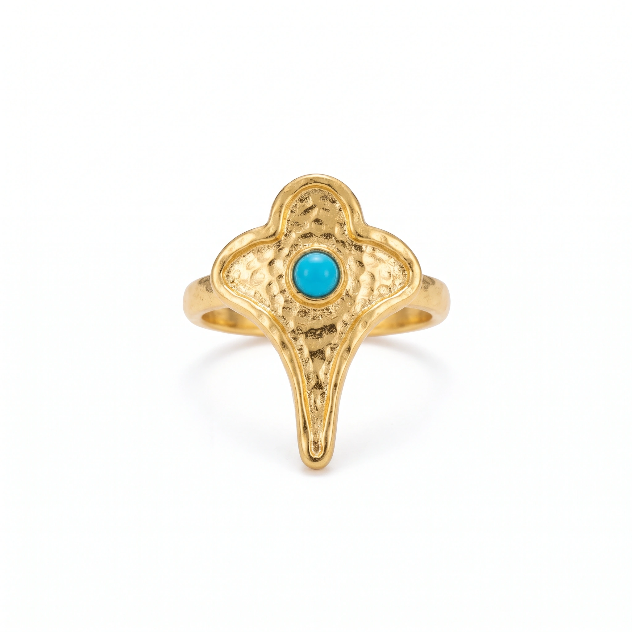 21K Turquoise Heritage Royal Gold Ring - 70.48g - Sultan Gold - خاتم ذهب ملكي تراثي بحجر الفيروز عيار 21 - 70.48 غرام - ذهب السلطان