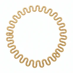 21K Gold Serpentine Wave Collar Choker Necklace - 34.38g - Sultan Gold - طوق تشوكر مموج عريض ذهب عيار 21 - 34.38 غرام - ذهب السلطان