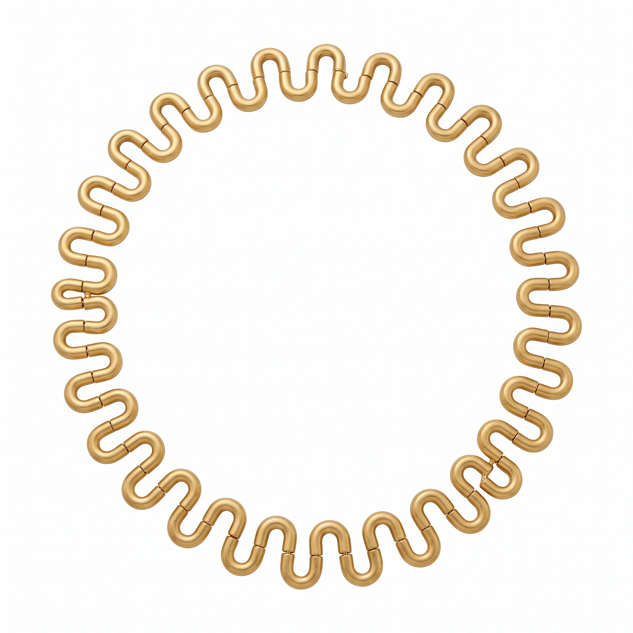 21K Gold Serpentine Wave Collar Choker Necklace - 34.38g - Sultan Gold - طوق تشوكر مموج عريض ذهب عيار 21 - 34.38 غرام - ذهب السلطان