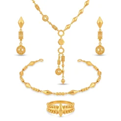 21K Luxury Indian-Inspired Gold Set - 38.67g - Sultan Gold - طقم ذهب فاخر عيار 21 - 38.67 غرام - ذهب السلطان