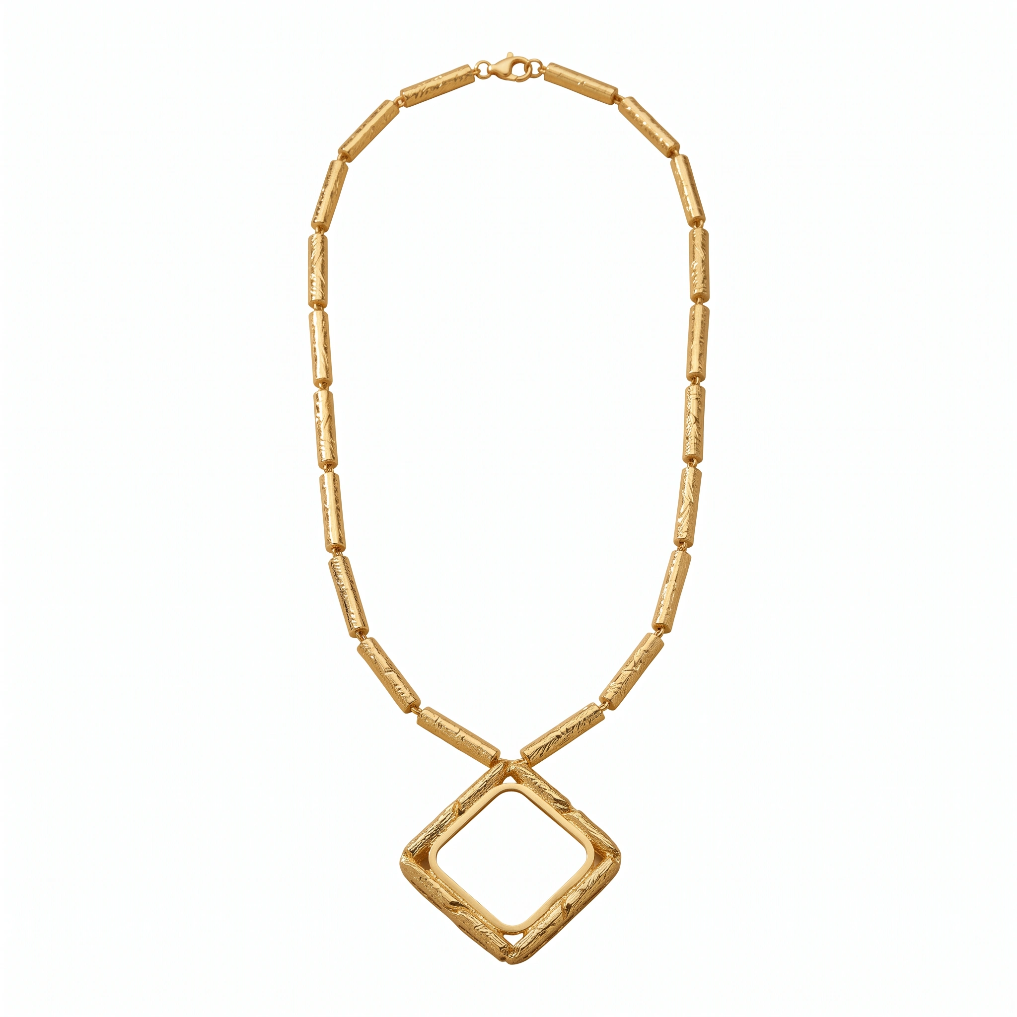 21K Gold Geometric Rhombus Drop Choker Necklace - 19.64g - Sultan Gold - عقد تشوكر معين هندسي ذهب عيار 21 - 19.64 غرام - ذهب السلطان