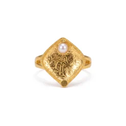 21K Pearl Radiance Royal Gold Ring - 45.48g - Sultan Gold - خاتم ذهب ملكي مرصع باللؤلؤ عيار 21 - 45.48 غرام - ذهب السلطان