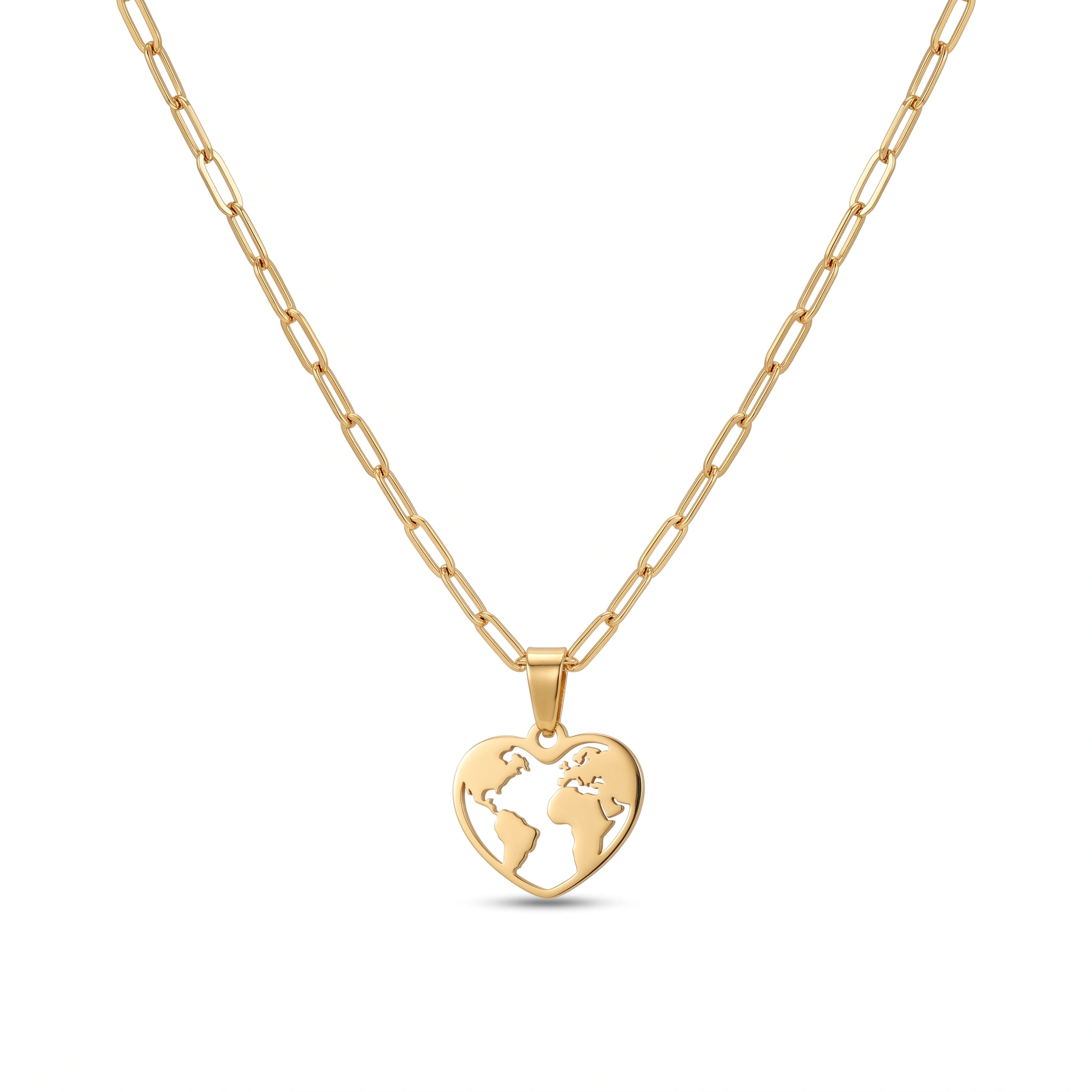 21K Gold World Map Earth Charm Necklace - 1.25g - Sultan Gold - عقد خريطة العالم ذهب عيار 21 - 1.25 غرام - ذهب السلطان