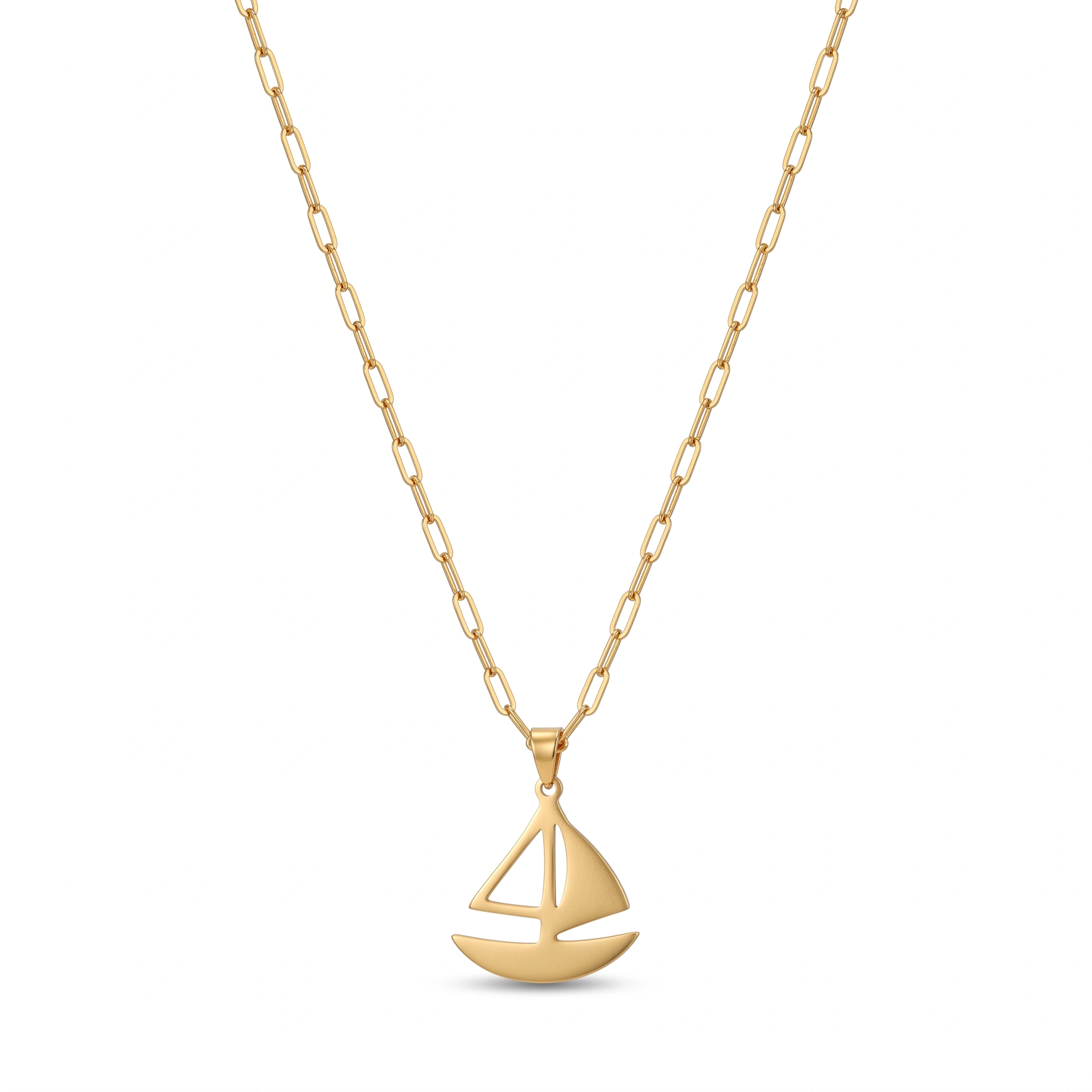 21K Gold Sailboat Nautical Charm Necklace - 1.34g - Sultan Gold - عقد قارب شراعي ذهب عيار 21 - 1.34 غرام - ذهب السلطان