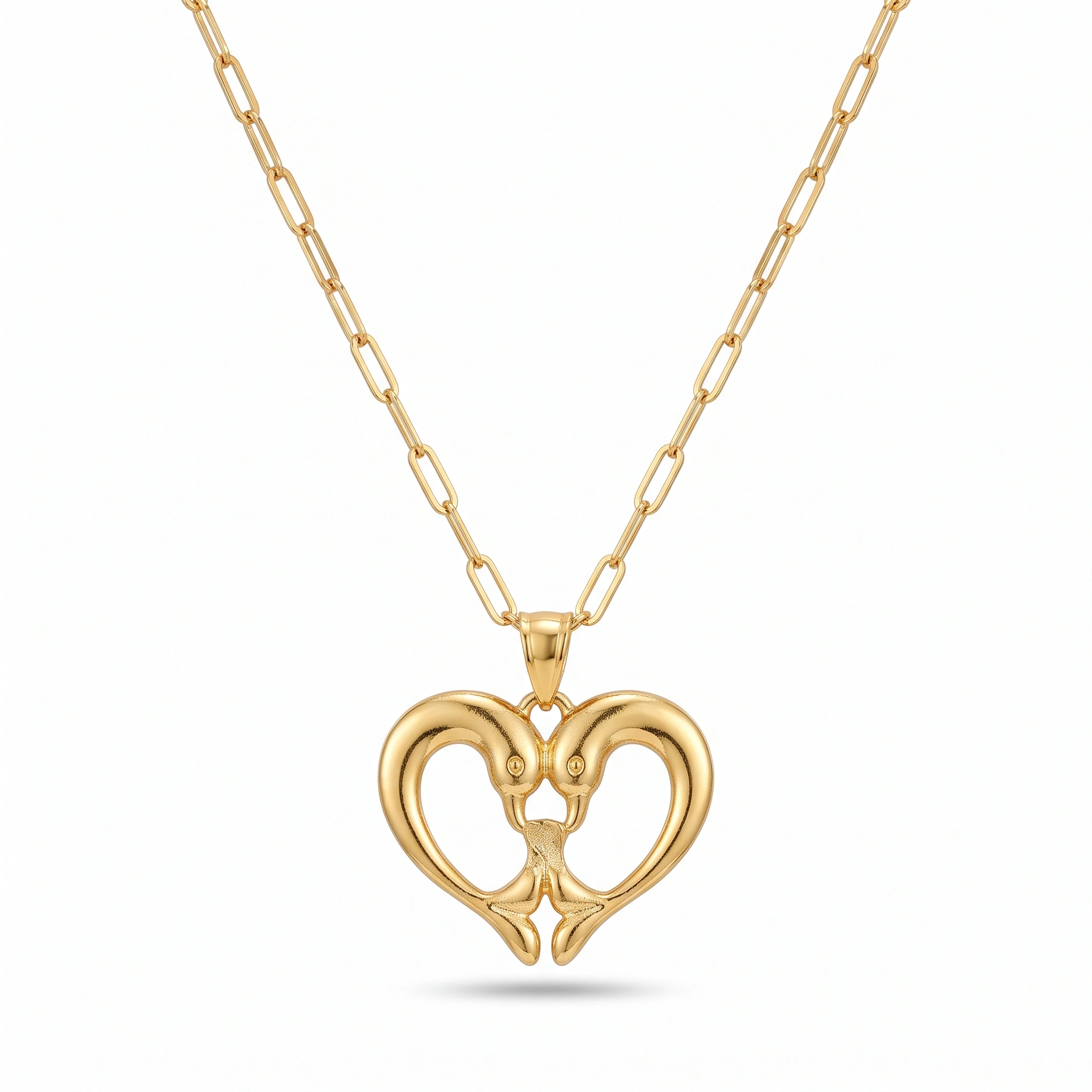 21K Gold Dual Open Heart Pendant Necklace - 2.99g - Sultan Gold - عقد قلب مزدوج ذهب عيار 21 - 2.99 غرام - ذهب السلطان