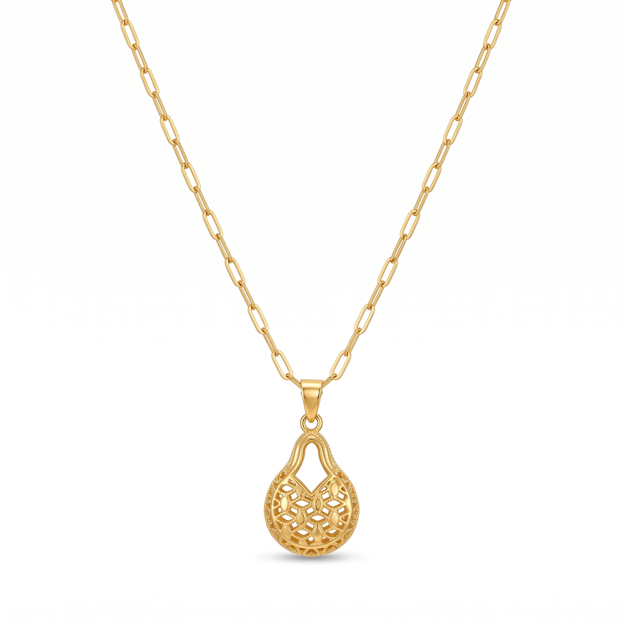 21K Gold Teardrop Filigree Pendant Necklace - 3.13g - Sultan Gold - عقد دمعة دانتيل ذهب عيار 21 - 3.13 غرام - ذهب السلطان