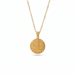 21K Gold Arabic Calligraphy Medallion Necklace - 3.25g - Sultan Gold - عقد مدالية خط عربي ذهب عيار 21 - 3.25 غرام - ذهب السلطان