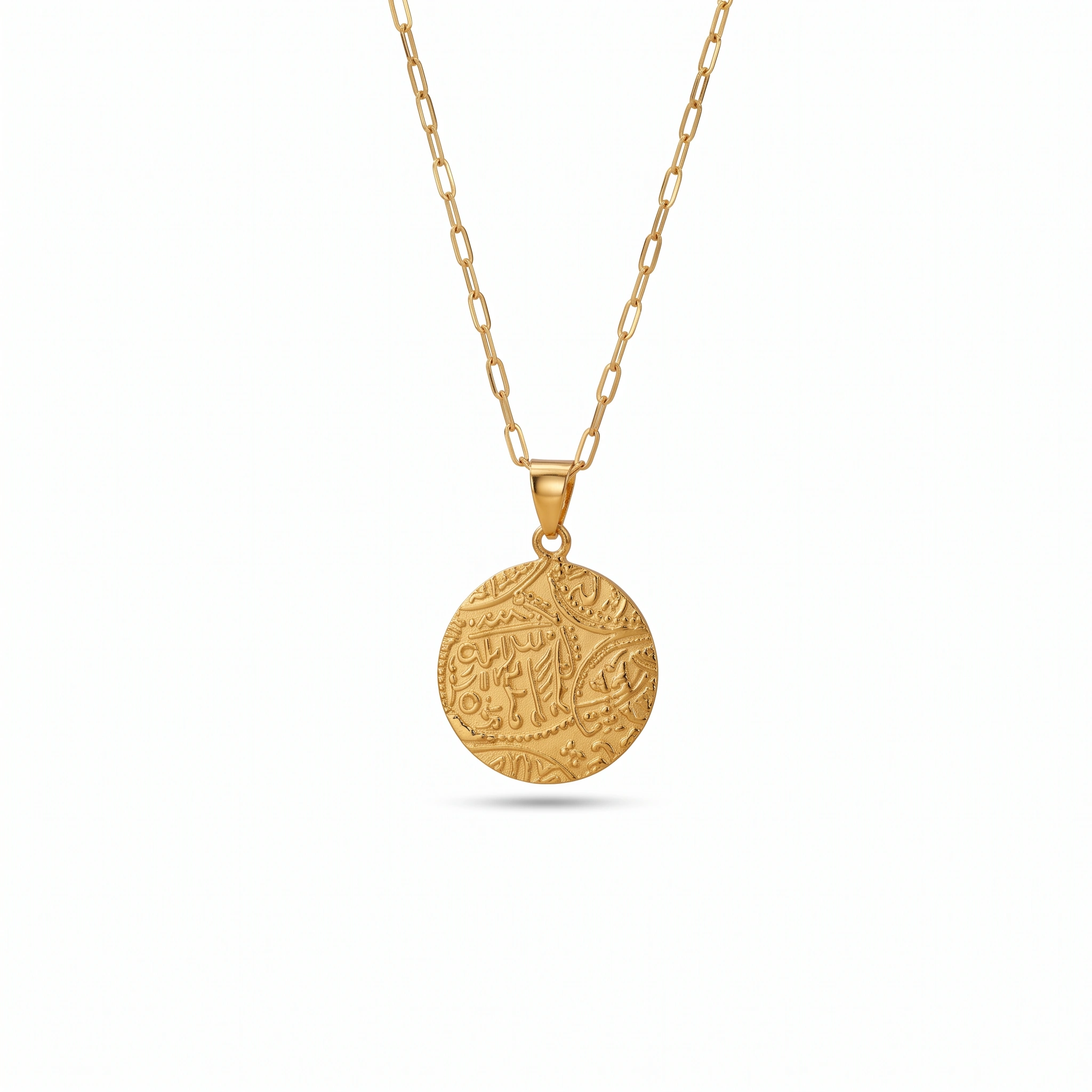 21K Gold Arabic Calligraphy Medallion Necklace - 3.25g - Sultan Gold - عقد مدالية خط عربي ذهب عيار 21 - 3.25 غرام - ذهب السلطان