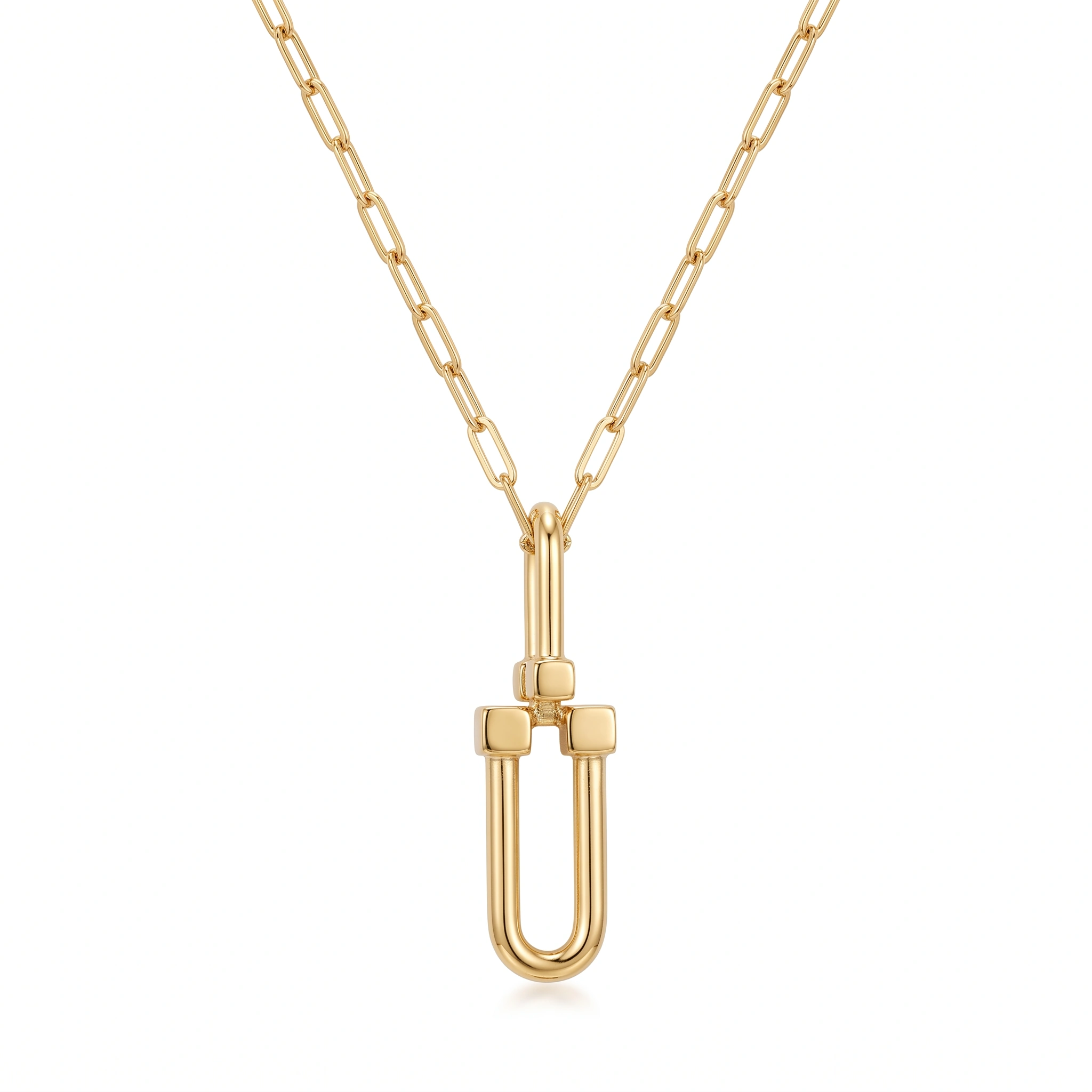 21K Gold Modern U-Link Horseshoe Necklace - 6.75g - Sultan Gold - عقد حدوة حصان مودرن ذهب عيار 21 - 6.75 غرام - ذهب السلطان