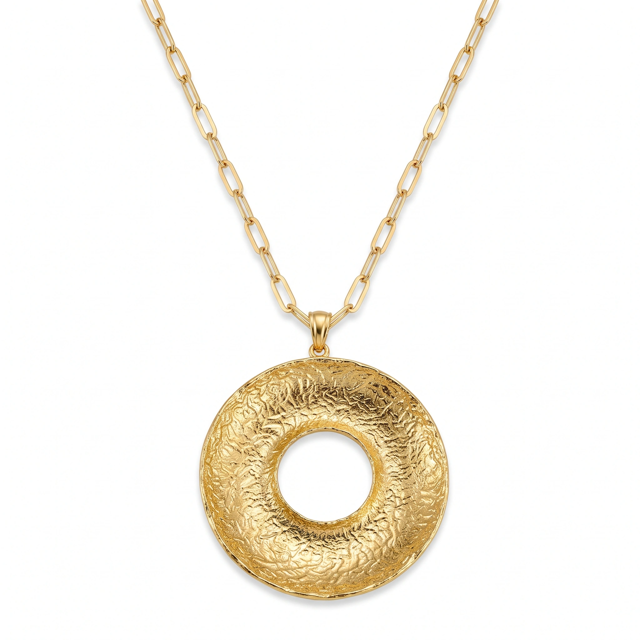 21K Gold Fluted Sunburst Circle Pendant Necklace - 7.56g - Sultan Gold - عقد مدالية شمس ذهب عيار 21 - 7.56 غرام - ذهب السلطان