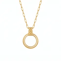 21K Gold Minimalist Circle Hoop Necklace - 8.46g - Sultan Gold - عقد حلقة دائرية مينيمال ذهب عيار 21 - 8.46 غرام - ذهب السلطان
