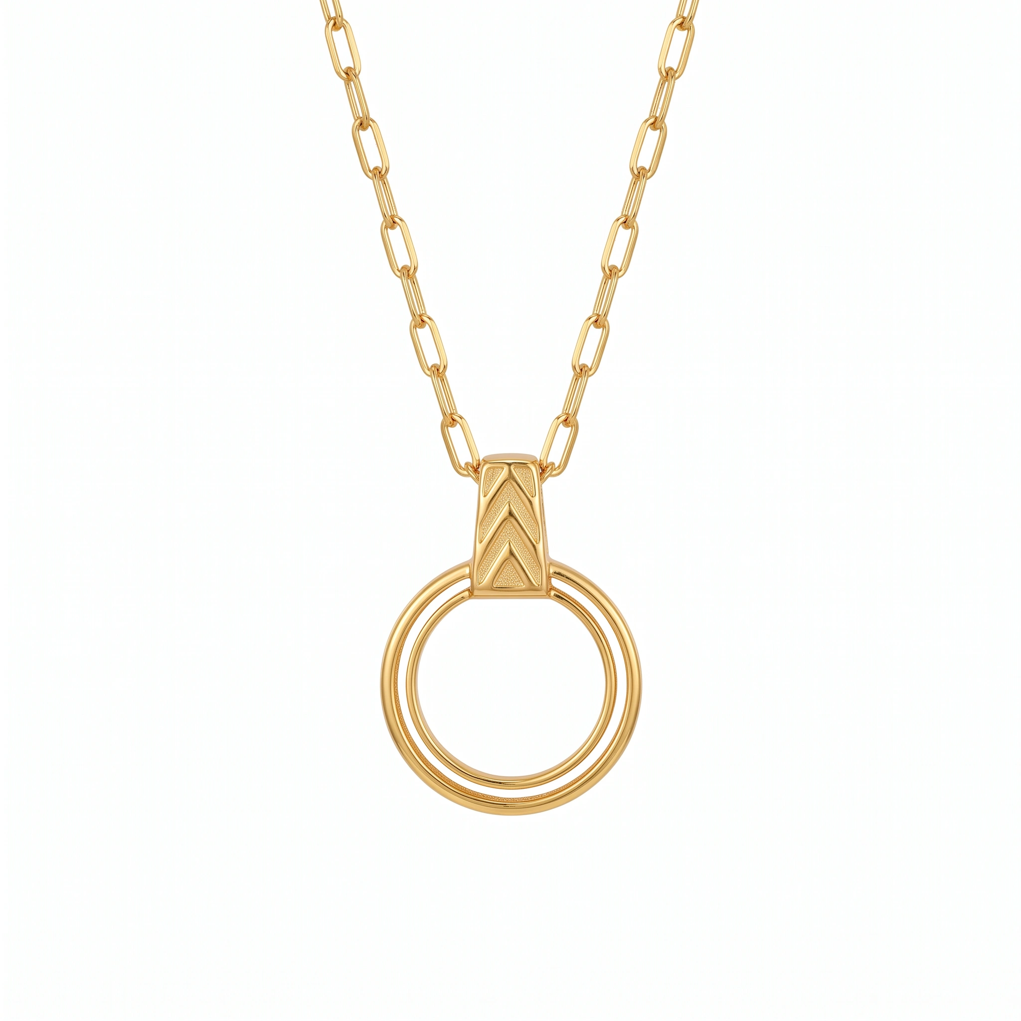 21K Gold Minimalist Circle Hoop Necklace - 8.46g - Sultan Gold - عقد حلقة دائرية مينيمال ذهب عيار 21 - 8.46 غرام - ذهب السلطان