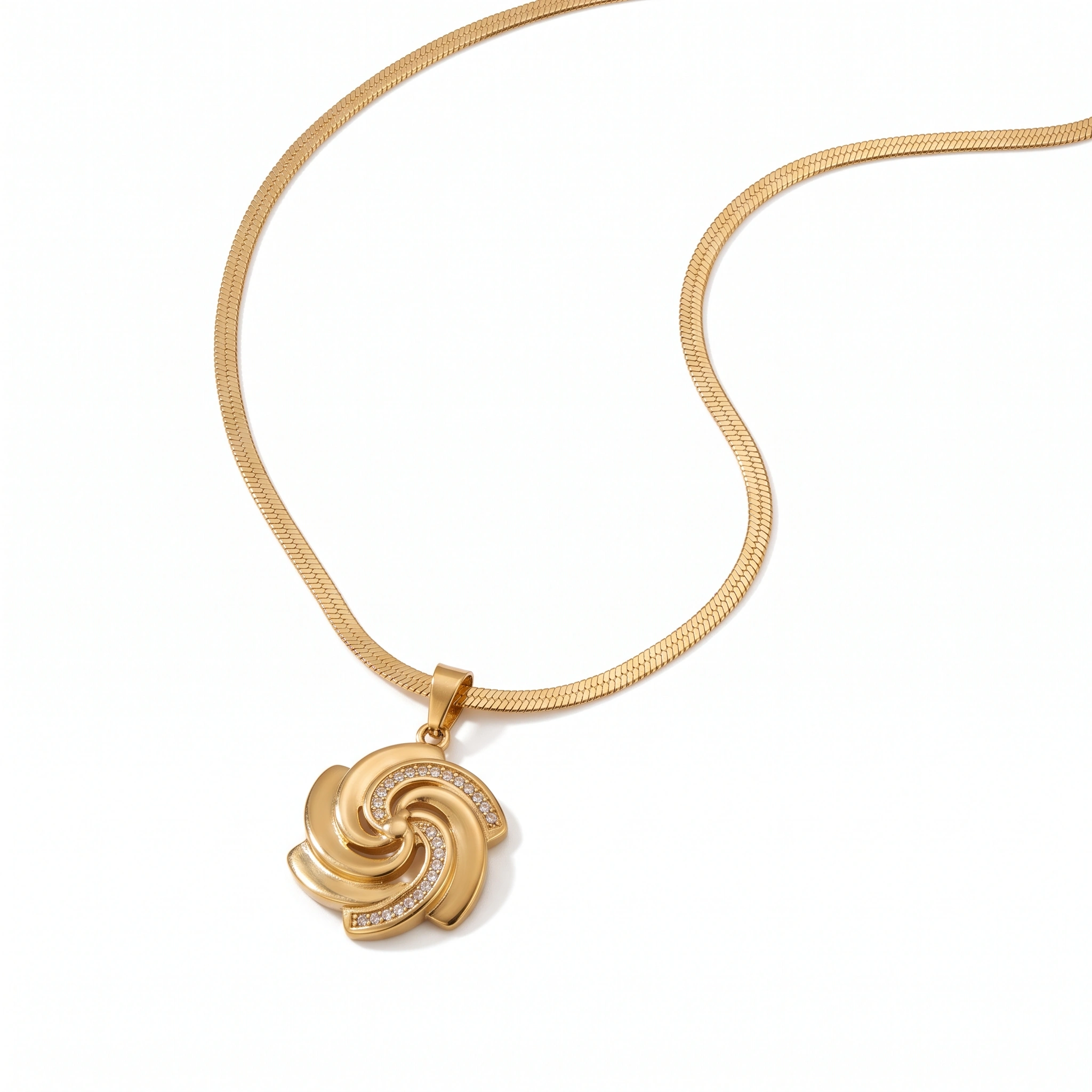 21K Royal Spiral Floral Gold Pendant - 12.64g - Sultan Gold - تعليقة وردة حلزونية ذهب ملكي عيار 21 - 12.64 غرام - ذهب السلطان