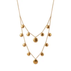 21K Royal Multi-Drop Disc Gold Necklace - 37.08g - Sultan Gold - عقد دوائر ذهب ملكي فاخر عيار 21 - 37.08 غرام - ذهب السلطان