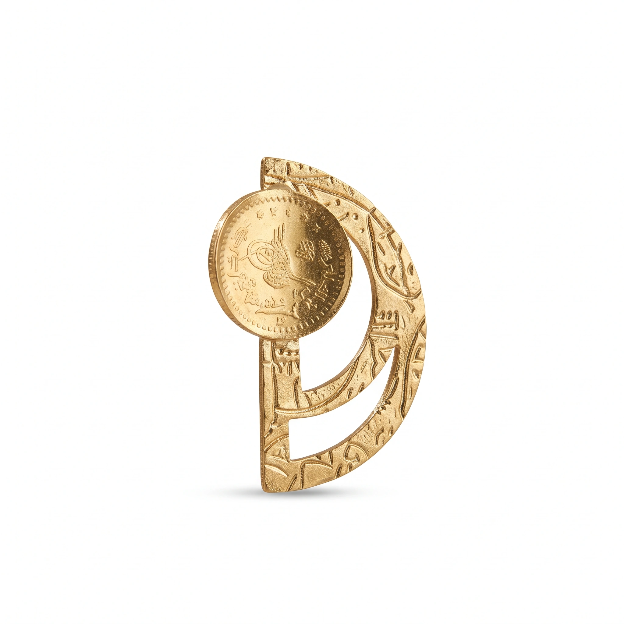 21K Heritage Lira Coin Gold Bangle - 37.29g - Sultan Gold - سوار إسورة ليرة ذهب تراثي عيار 21 - 37.29 غرام - ذهب السلطان