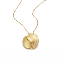 21K Royal Modern Disc Gold Pendant - 56.85g - Sultan Gold - تعليقة قرص ذهب ملكي فاخر عيار 21 - 56.85 غرام - ذهب السلطان