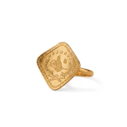 22K Heritage Rhombus Half Lira Ring - 5.44g