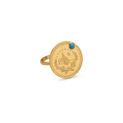 22K Heritage Leera Coin Ring - 9.51g - Sultan Gold - خاتم ليرة ذهب تراثي عيار 22 - 9.51 غرام - ذهب السلطان
