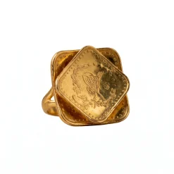 22K Royal Floral Ring - 12.87g - Sultan Gold - خاتم زهرة ملكية ذهب عيار 22 - 12.87 غرام - ذهب السلطان